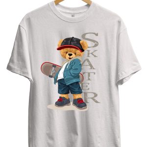 Skater Daddy Bear Kaykaycı Ayı Ünisex Tişört